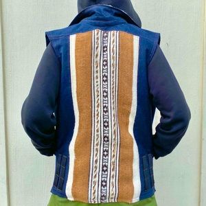 🦊 FOX & VIXEN DeadStock Denim Vest w Blanket S/M
